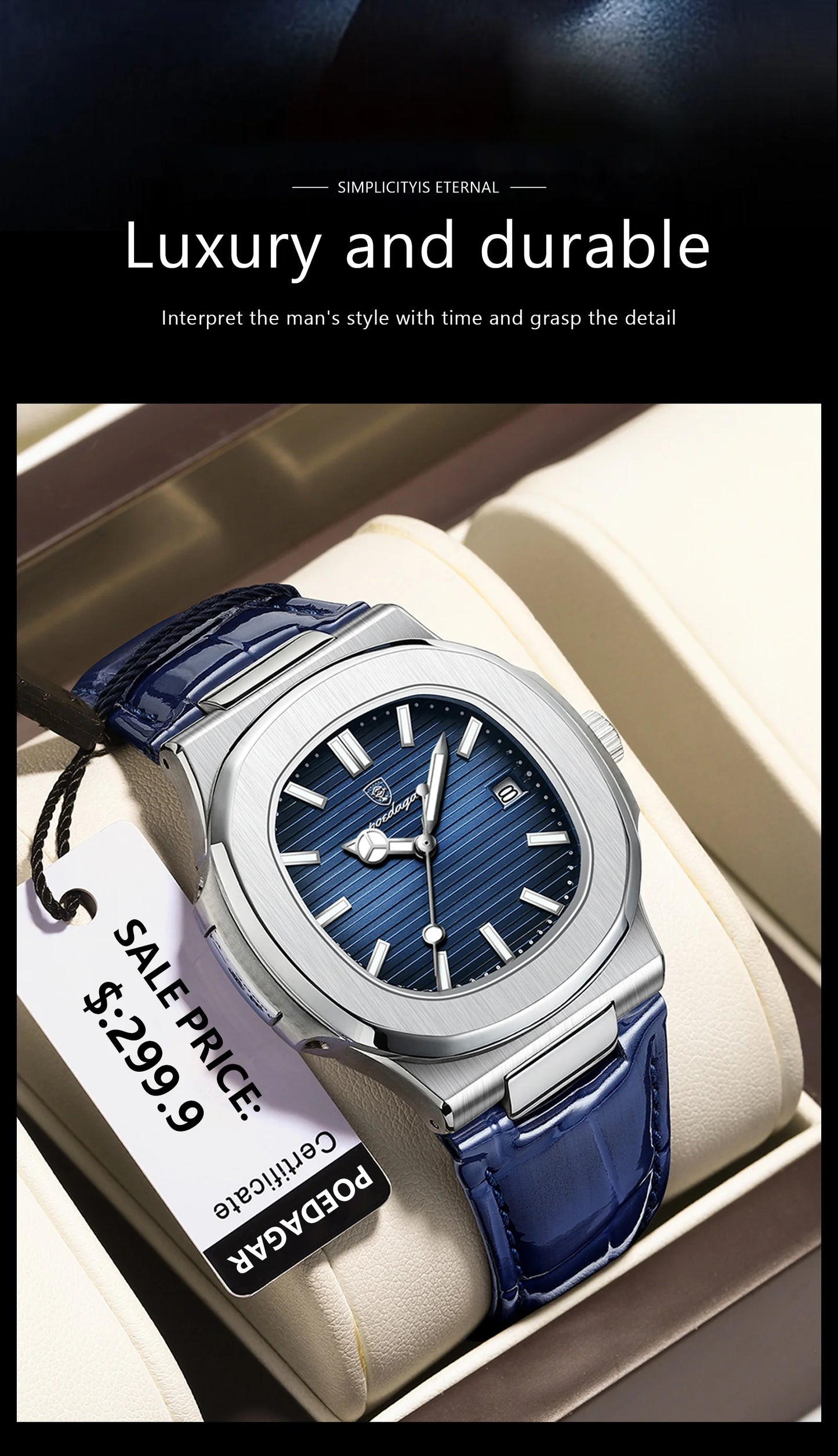 POEDAGAR Luxury Man Wristwatch