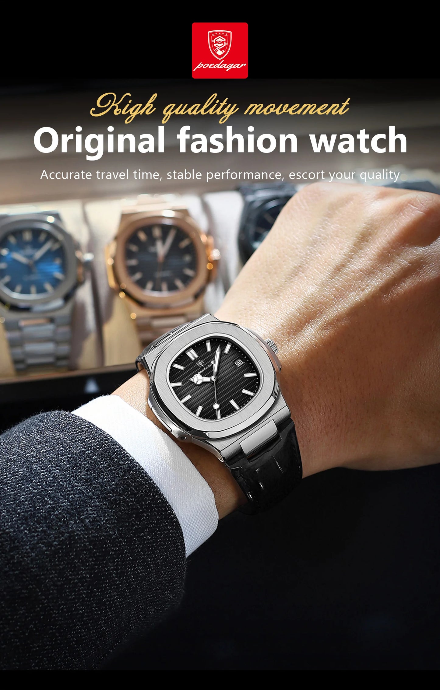 POEDAGAR Luxury Man Wristwatch