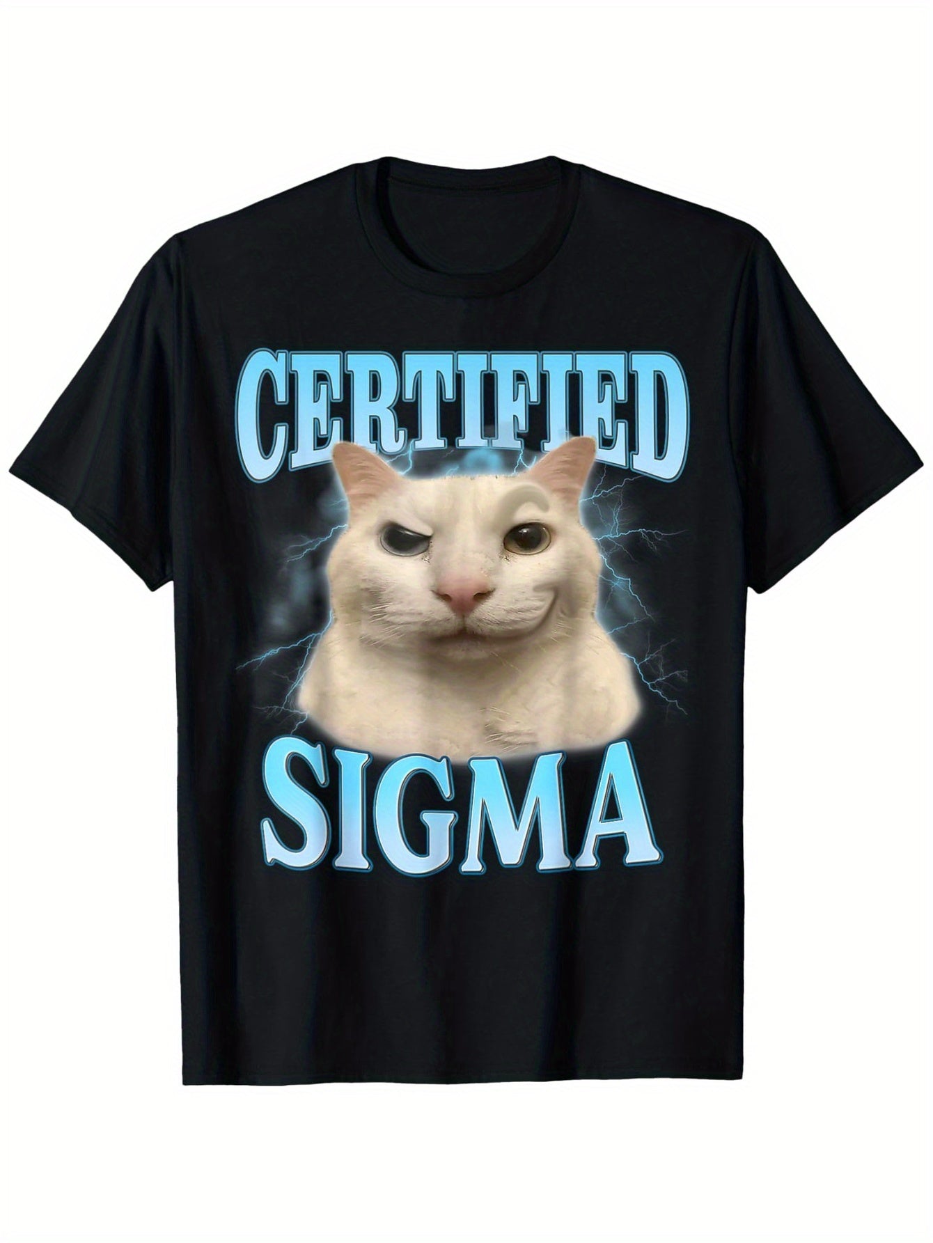 [Certified Sigma Funny Cat] Certified Sigma Funny Cat Meme T-Shirt | 100% Cotton, S-XXXL, Humorous Joke Sarcastic, Suitable for Mens & Womens Outdoor