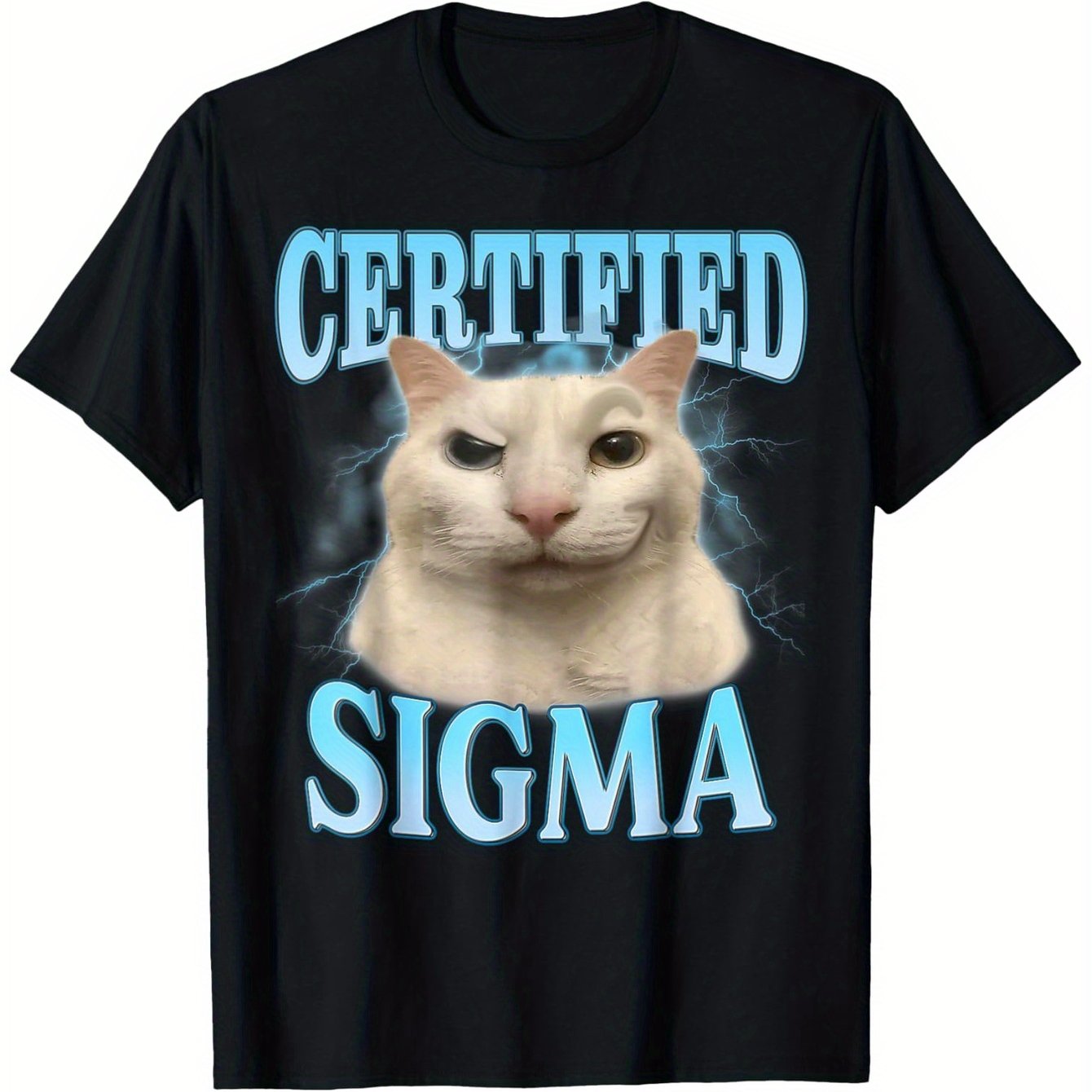 [Certified Sigma Funny Cat] Certified Sigma Funny Cat Meme T-Shirt | 100% Cotton, S-XXXL, Humorous Joke Sarcastic, Suitable for Mens & Womens Outdoor