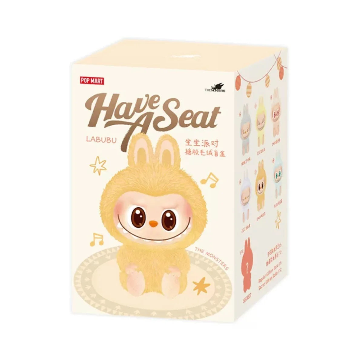 For Labubu Blind Box Anime Figure Have A Seat Series Pendant Flocking Doll Model Toy Monster Replica Keychain Toy Birthday Gift
