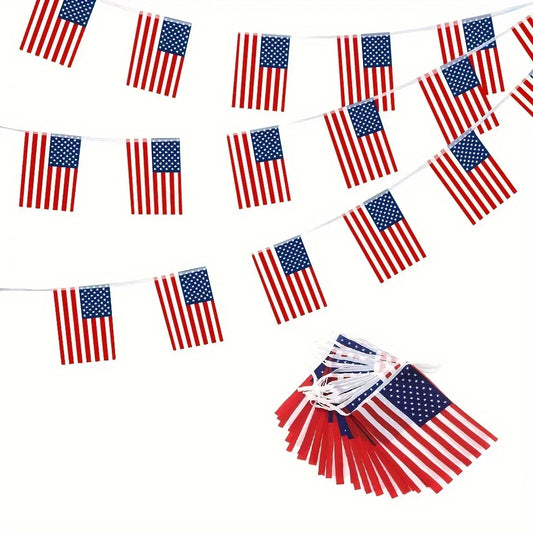 24pcs/set US American String Flag Banner for Patriotic Events 4th of July Independence Day Supplies Sport Bar Bunting Decor