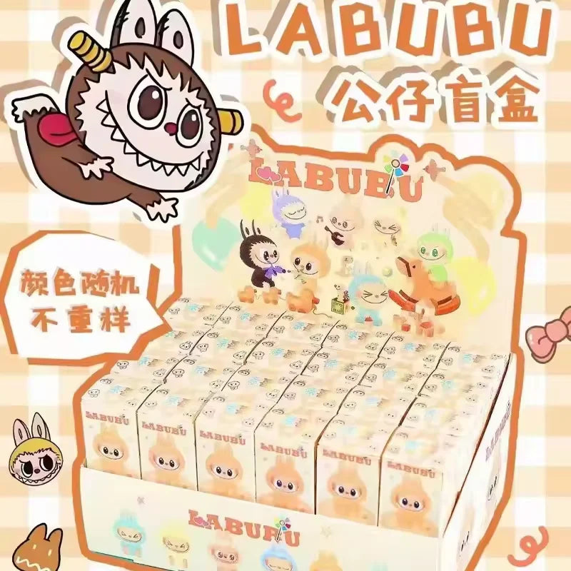 For Labubu Blind Box Anime Figure Have A Seat Series Pendant Flocking Doll Model Toy Monster Replica Keychain Toy Birthday Gift