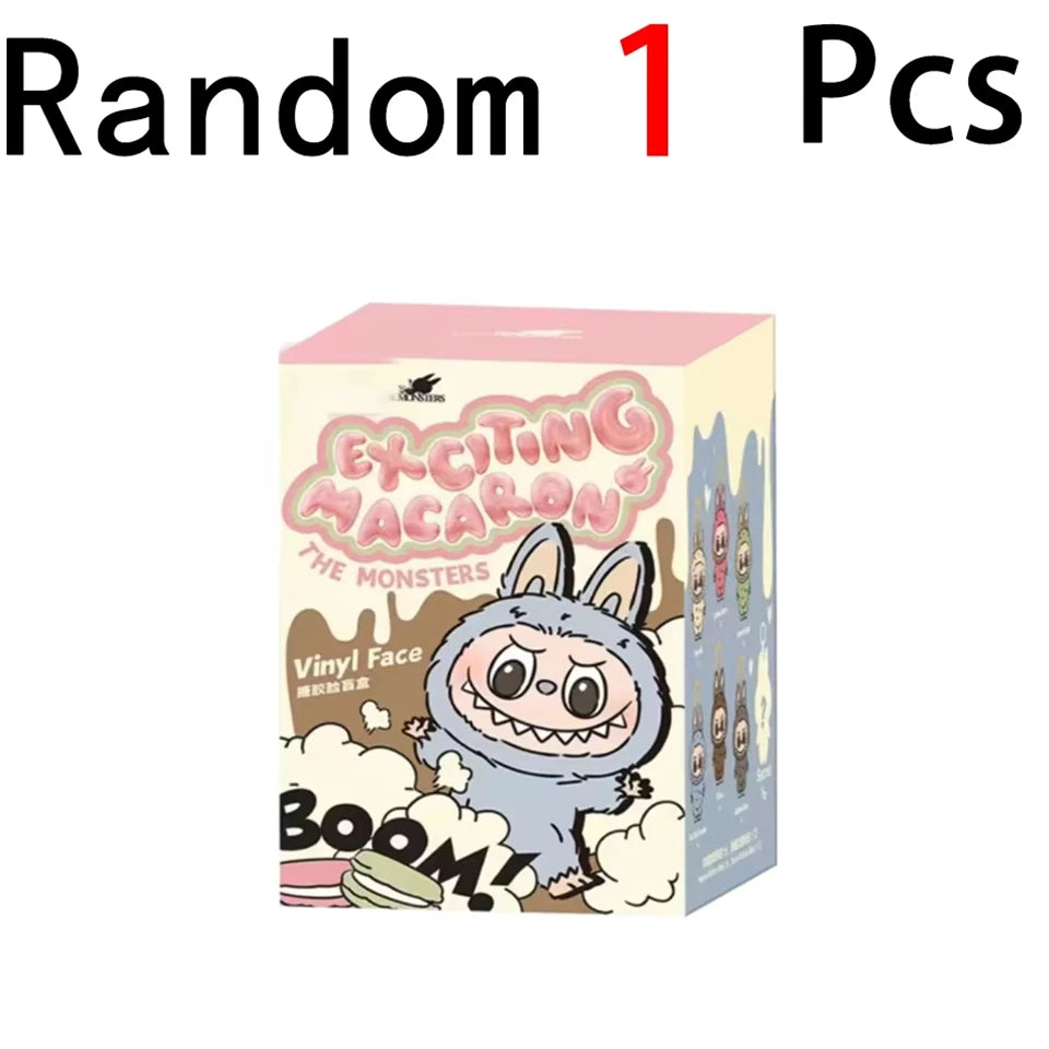 For Labubu Blind Box Anime Figure Have A Seat Series Pendant Flocking Doll Model Toy Monster Replica Keychain Toy Birthday Gift