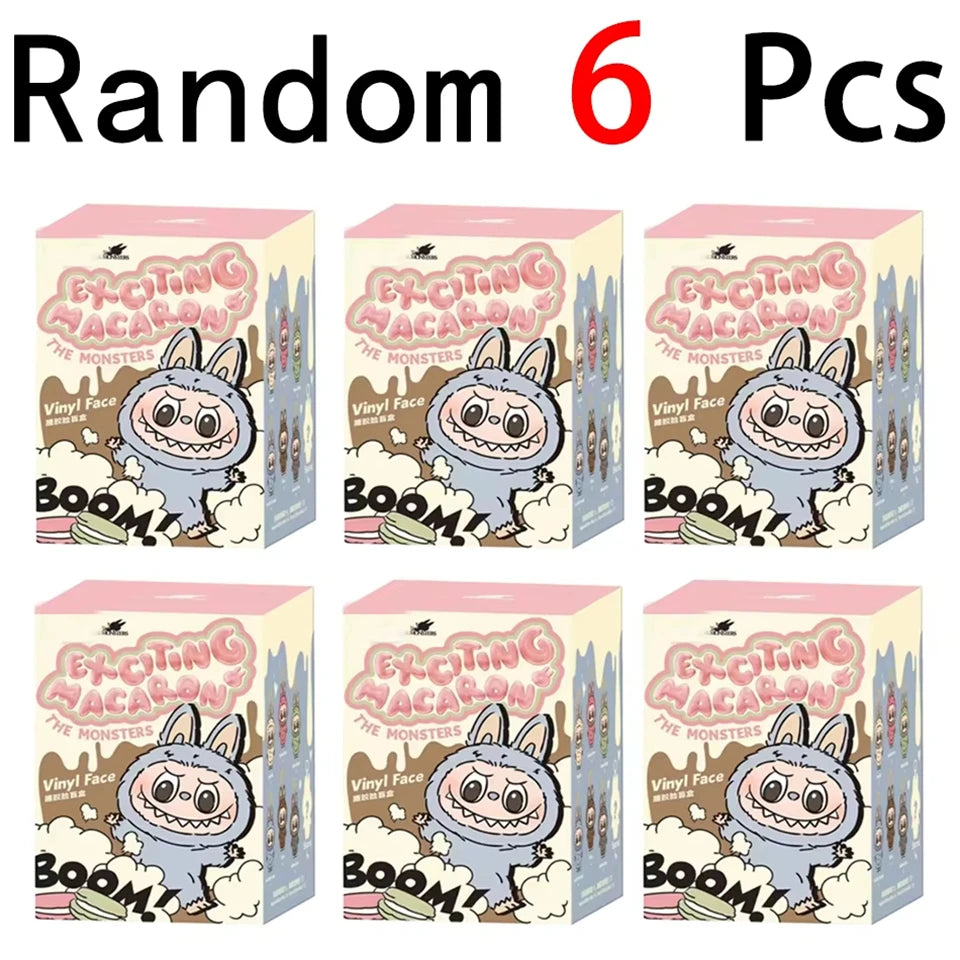 For Labubu Blind Box Anime Figure Have A Seat Series Pendant Flocking Doll Model Toy Monster Replica Keychain Toy Birthday Gift